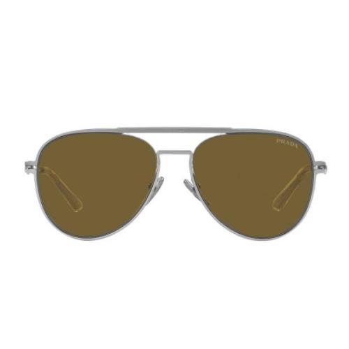 Prada Metall Pilot Solglasögon med Unik Stil Gray, Unisex