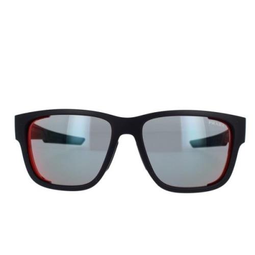 Prada Sportiga och stiliga solglasögon med mörkgråa linser Black, Unis...