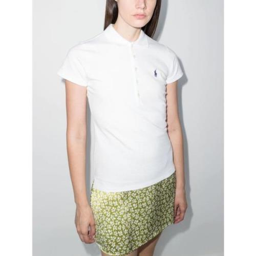 Ralph Lauren Polo Shirt - XS - Bomull/Spandex Blandning White, Dam