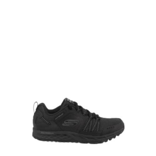 Skechers Vattentäta Svarta Sneakers Platta Sulor Snören Black, Herr