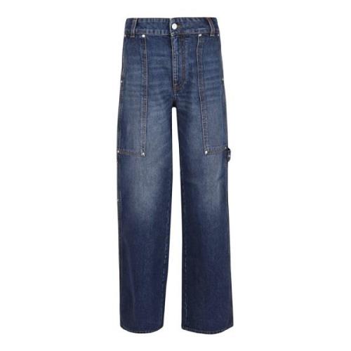 Stella McCartney Mörkblå Vintage Workwear Wide Jeans Blue, Dam