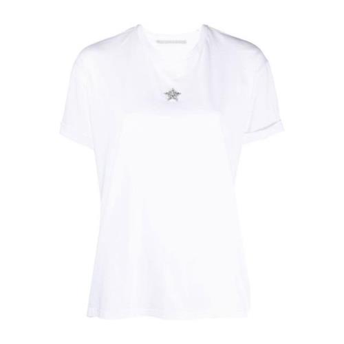 Stella McCartney Vit Dam T-shirt - Aw23 Kollektion White, Dam