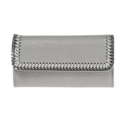 Stella McCartney Grå Falabella Faux Suede Plånbok Gray, Dam