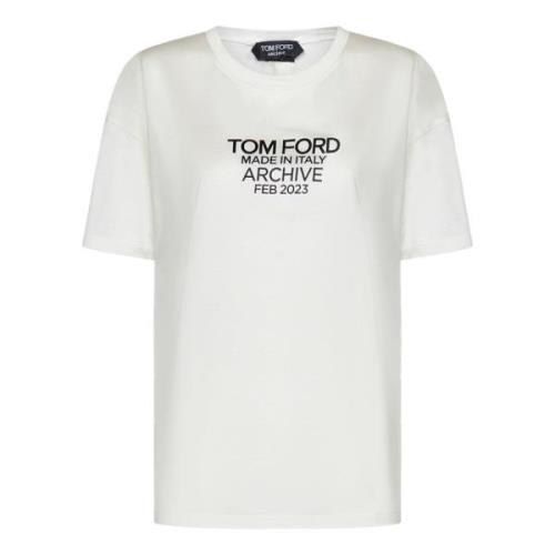 Tom Ford Silkes Oversize T-shirts och Polos White, Dam