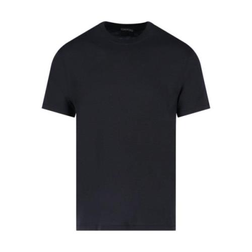 Tom Ford Svart Bas T-shirt för Män Black, Herr