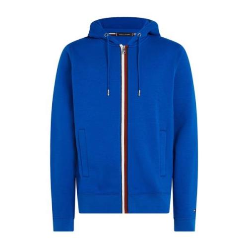 Tommy Hilfiger Global Stripe Zip Sweatshirt Blue, Herr