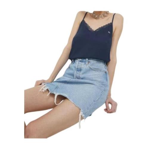 Tommy Hilfiger Top Tjw Essential Lace Tommy Jeans Blue, Dam