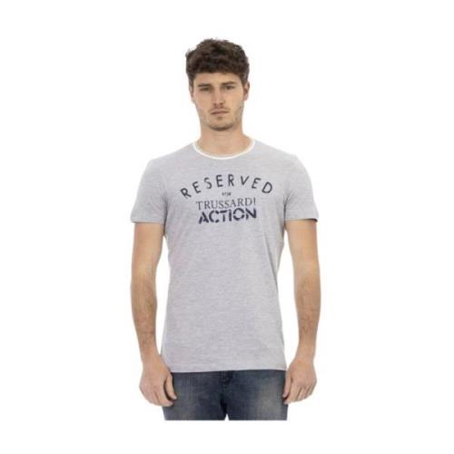 Trussardi Action Grå Bomull T-shirt med Framsida Tryck Gray, Herr