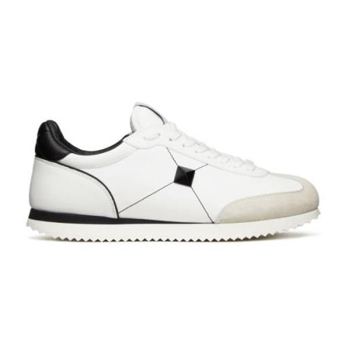 Valentino Studded Low-Top Sneakers White, Herr