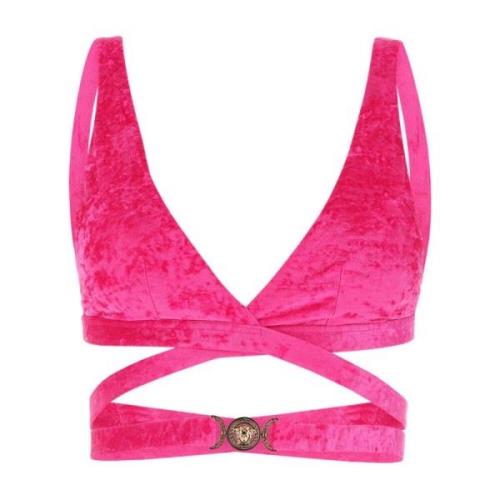 Versace Top bikini i förlängd Fuchsia sammet Pink, Dam