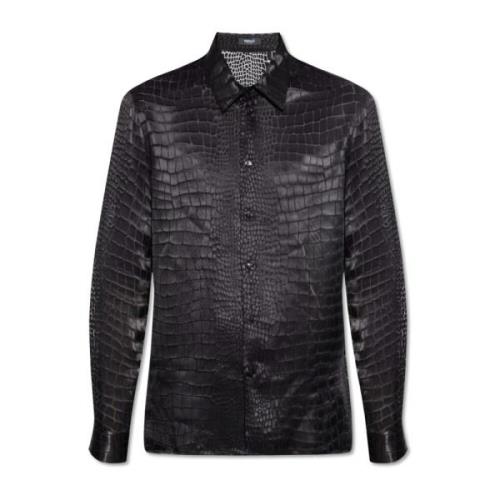 Versace Skjorta med djurmotiv Black, Herr