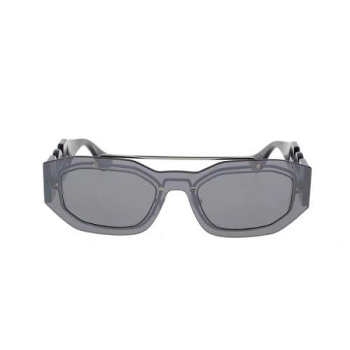 Versace Nya Biggie Solglasögon med Oregelbunden Form Gray, Unisex