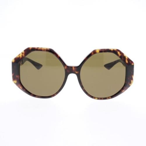 Versace Fyrkantiga Oversized Solglasögon med Kedjedetalj Brown, Unisex