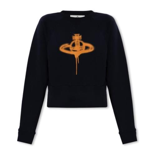 Vivienne Westwood Sweatshirt med logotyp Blue, Dam