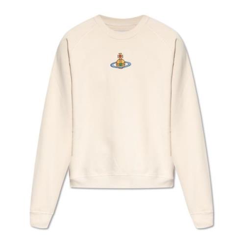 Vivienne Westwood Sweatshirt med logotyp Beige, Herr