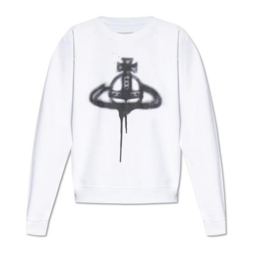 Vivienne Westwood Sweatshirt med logotyp White, Herr