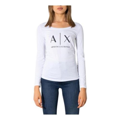 Armani Exchange Dam Vit Långärmad T-shirt White, Dam