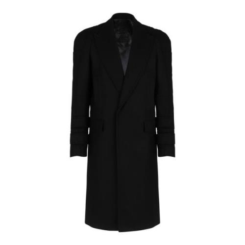 Balmain Long wool coat Black, Herr