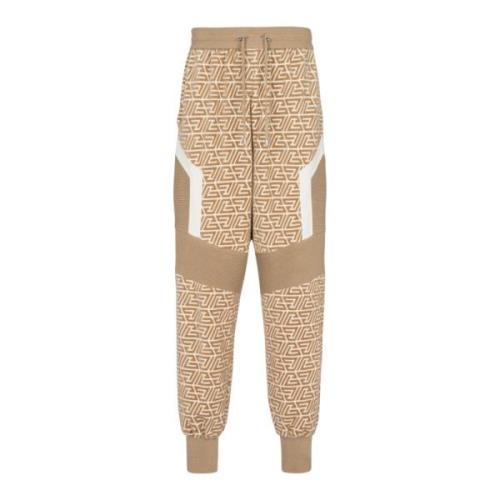 Balmain Joggingbyxor med tryckt pyramidmonogram Beige, Herr