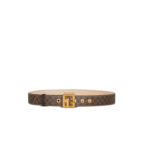 Balmain Mini monogrammerad vaxduksskärp Brown, Herr