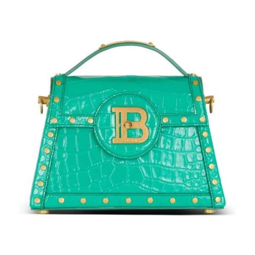 Balmain B-Buzz Dynasty väska i lackläder Green, Dam