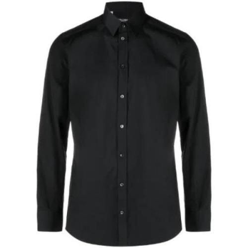 Dolce & Gabbana Avslappnad skjorta Black, Herr