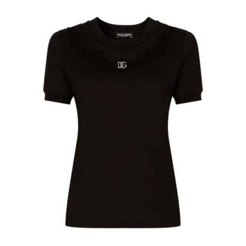 Dolce & Gabbana Lyxig Dam T-shirt - N0000 Black, Dam