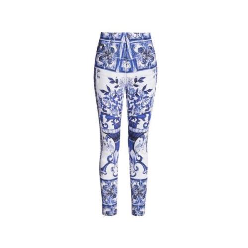 Dolce & Gabbana Mönstrade jeans i 'Grace' stil Blue, Dam
