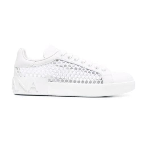 Dolce & Gabbana Logo Mesh-Panel Sneakers White, Dam