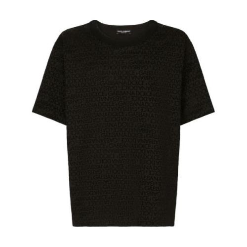 Dolce & Gabbana Logo-Print Bomull T-Shirt Black, Herr