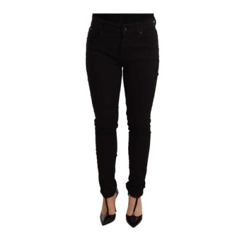 Dolce & Gabbana Svarta Slim Fit Stretch Jeans Black, Dam