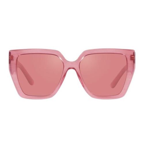 Dolce & Gabbana Fyrkantiga Oversized Solglasögon med Metalllogga Pink,...