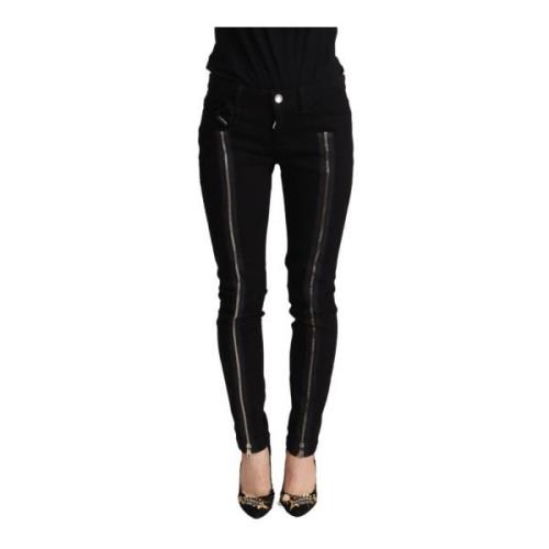 Dolce & Gabbana Svarta Slim Fit Jeans med Låg Midja Black, Dam