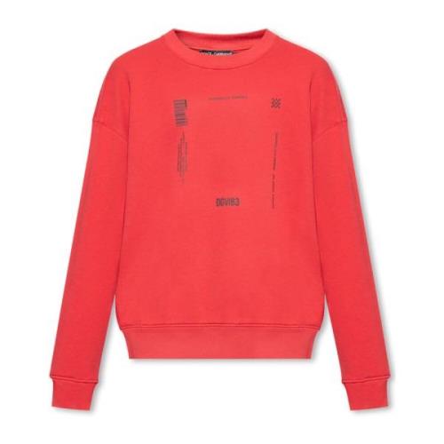 Dolce & Gabbana Tryckt sweatshirt Red, Herr