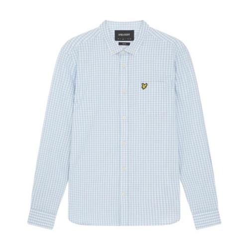 Lyle & Scott Slim Fit Gingham Skjorta Blue, Herr