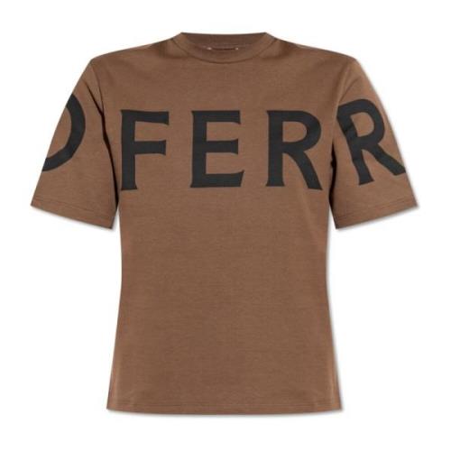 Salvatore Ferragamo T-shirt med logotyp Brown, Dam