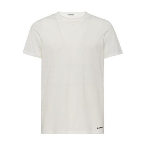 Jil Sander Vit Bomull Crewneck T-shirt White, Herr