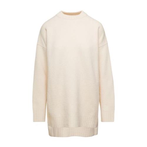 Jil Sander Vita Creweck Sweaters White, Dam
