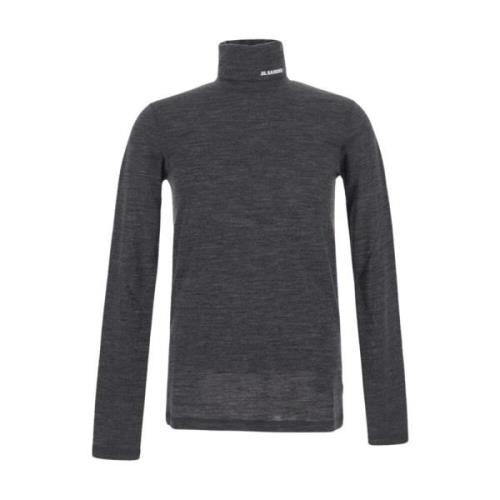 Jil Sander Mysig Print Turtleneck Sweater Gray, Herr