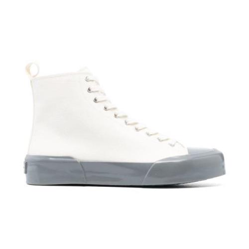 Jil Sander Canvas High-Top Sneakers White, Herr