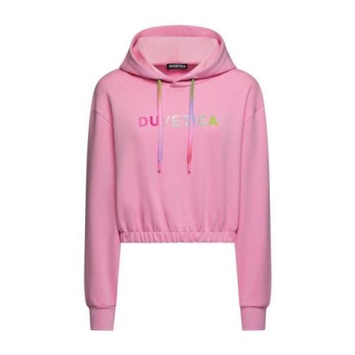 Duvetica Färgglad Logohoodie för Kvinnor Pink, Dam