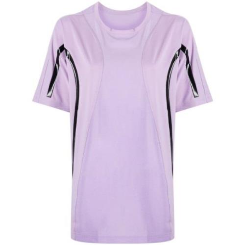 Adidas by Stella McCartney Lila Stripe-Detaljering Crew-Neck T-Shirt P...