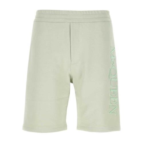 Alexander McQueen Pastellgröna bomull Bermuda shorts Green, Herr