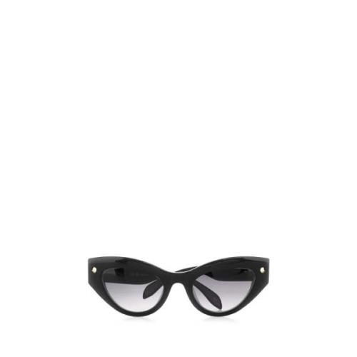 Alexander McQueen Studded svart acetat solglasögon Black, Dam