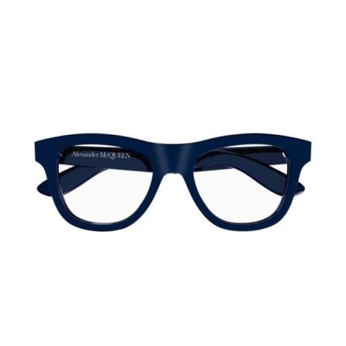 Alexander McQueen Rockinspirerade Vintagestil Glasögon Blue, Unisex