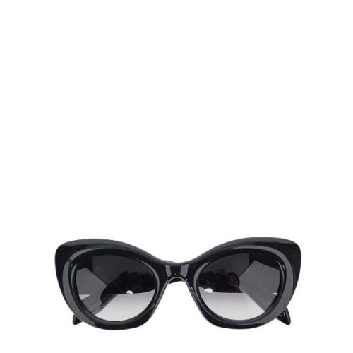 Alexander McQueen Curve Cat-Eye Solglasögon Black, Dam