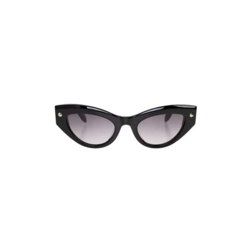 Alexander McQueen Solglasögon med logotyp Black, Dam