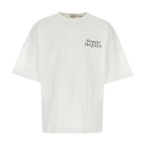 Alexander McQueen Oversize Vit Bomull T-Shirt White, Herr