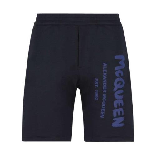 Alexander McQueen Snygga Shorts för Män Blue, Herr