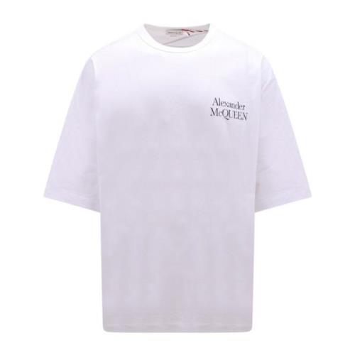 Alexander McQueen Ekologisk Bomull Logo Print T-Shirt - Vit Aw23 White...